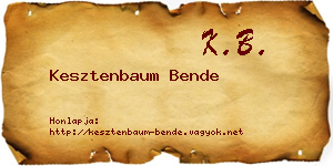 Kesztenbaum Bende névjegykártya